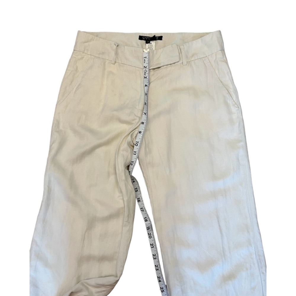 Carriere Studio Ivory Linen Blend Wide Leg Pants Women’s Size 6 / 36 - Picture 8 of 10